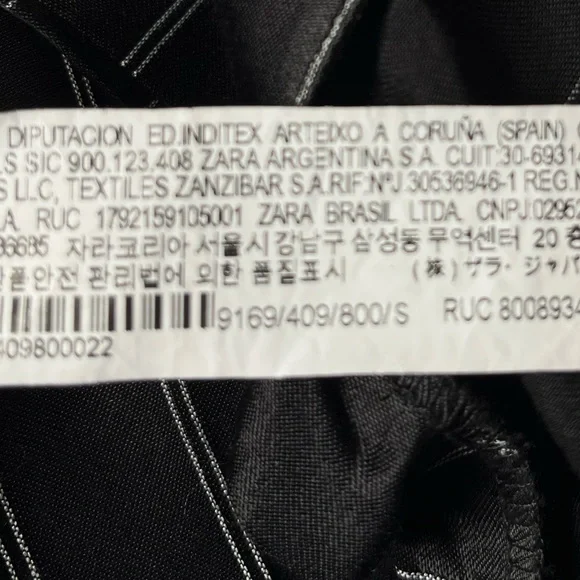 Zara Pinstriped Wrap Blazer Mini Dress Black Size Small - Picture 9 of 9